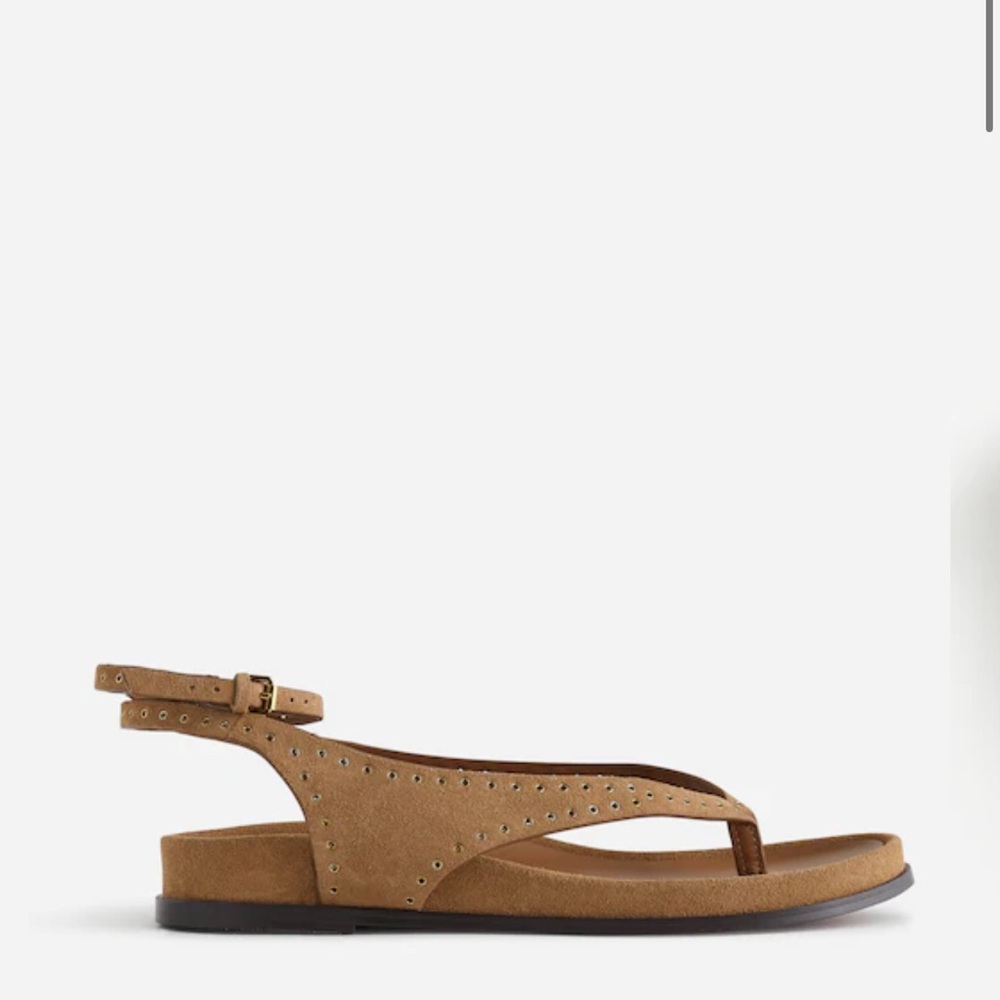 Madewell Tan Suede Ankle-Strap Thong Sandals - Picture 2 of 10